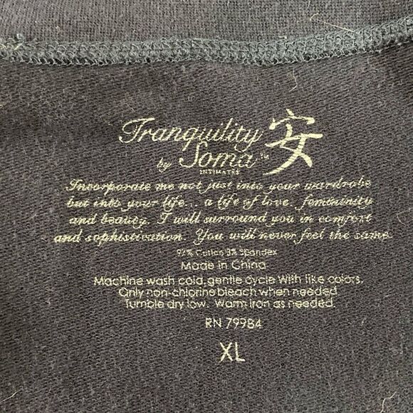 Soma Jacket Women’s XL Blue Floral Terry Cloth 3/4 Sleeve Zip Casual Lightweight - Picture 5 of 7